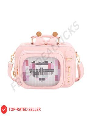Retro TV Ita Bag Faux Leather Crossbody Backpack